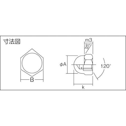 ＴＲＵＳＣＯ 袋ナット３形２種 三価白 サイズＭ３×０．５ ３７個入 B739-0003