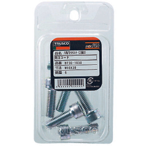 ＴＲＵＳＣＯ 六角穴付ボルト 三価白 全ネジ Ｍ３×５ ３２本入 ／キャップボルト（ＣＡＰ） B730-0305