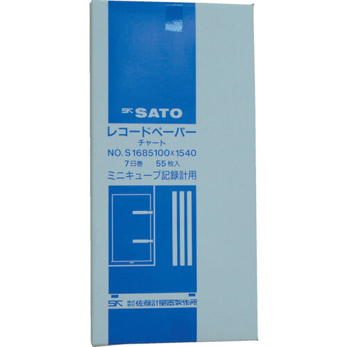 佐藤 ミニキューブ用記録紙（７日巻） 7008-62