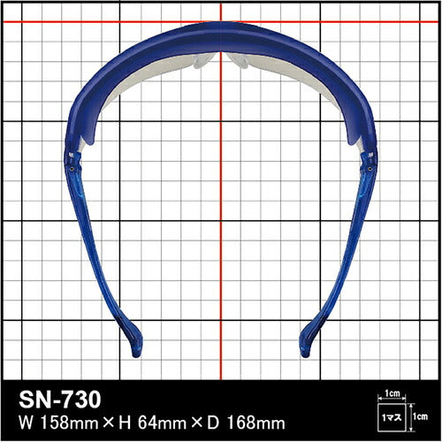 ＹＡＭＡＭＯＴＯ　一眼型セーフティグラス　レンズ色クリア　テンプルカラーブルー　ＪＩＳ規格品 SN-730BL