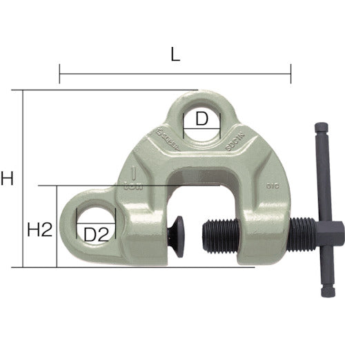 スーパー スクリューカムクランプ（ダブル・アイ型）容量：１．５ｔｏｎ クランプ範囲１０～５０ｍｍ SDC1.5WN