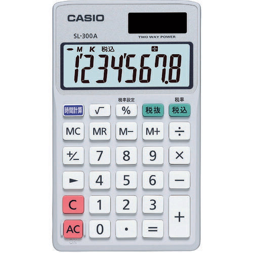 カシオ　手帳タイプ電卓８桁表示 SL-300A-N