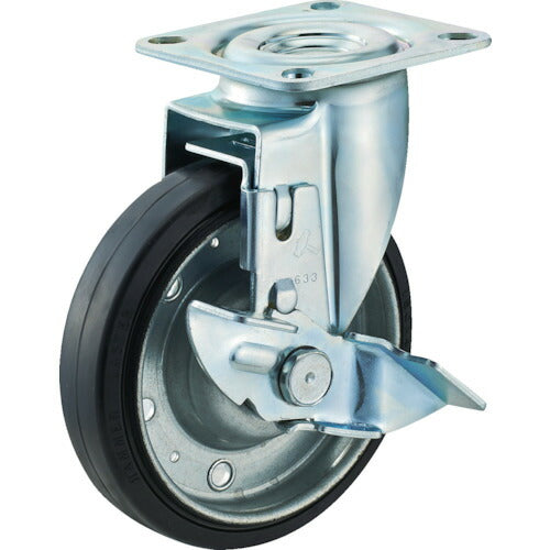 ハンマー 軽量キャスター 旋回式ゴム車輪 １５０ｍｍ ストッパー付 4132S-1R150