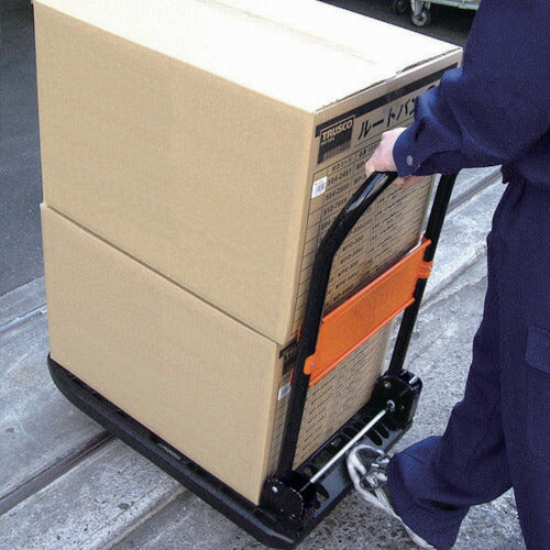 ＴＲＵＳＣＯ 樹脂台車 カルティオ（スチールハンドルタイプ）折畳 ７８０Ｘ４９０ 黒 ブレーキなし MPK-720-BK