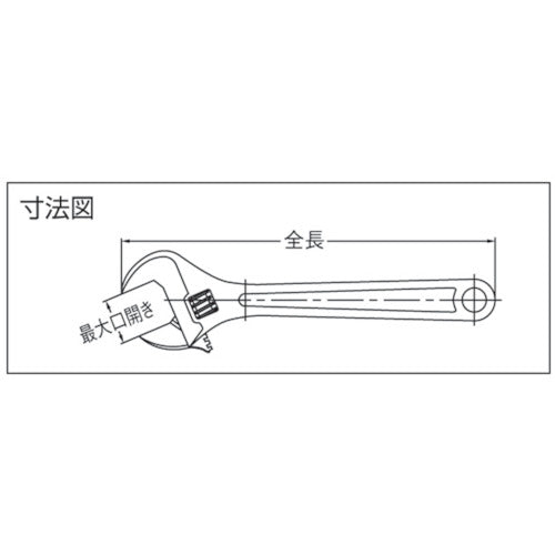 スーパー モンキレンチ（ＪＩＳ・Ｈ）強力型 最大開口：１３ｍｍ MAN100