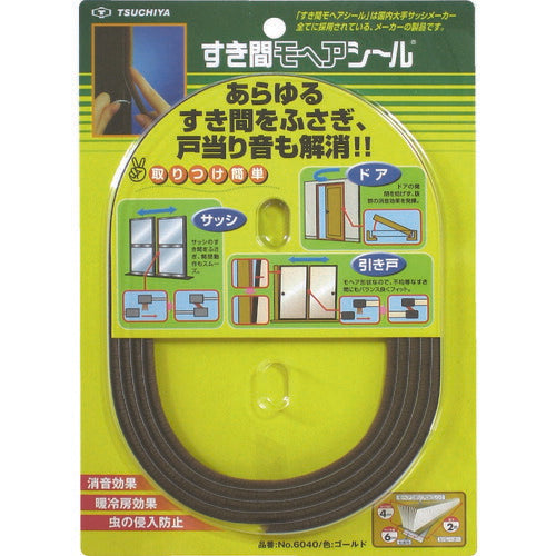 槌屋　すき間モヘヤシール　ゴールド　６ｍｍ×４ｍｍ×２ｍ NO6040-BR GO-B