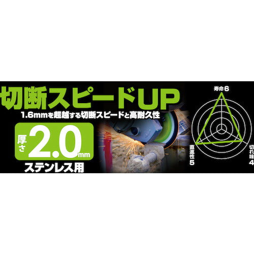 モトユキ グローバルソーガチギレ切断砥石 １０５×２．０×１５ ４６Ｑ １２枚入り GAT-105-2.0(12P)