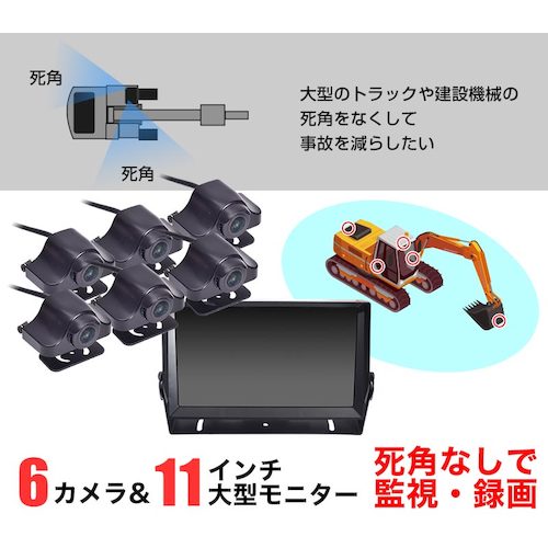 サンコー 死角モニターにもなる業務用６カメラドライブレコーダー SLT6CDVR