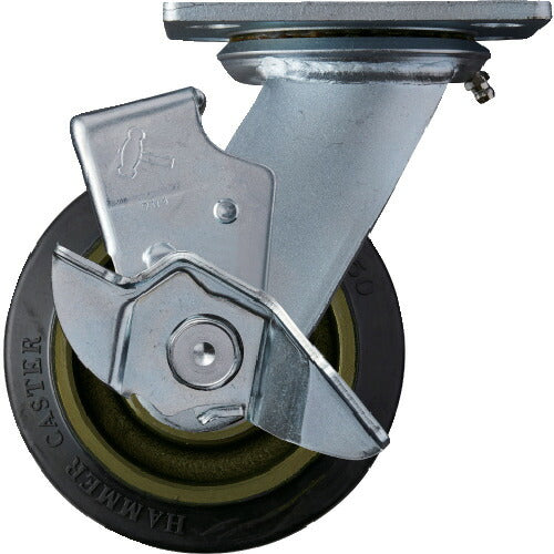 ハンマー 重荷重用旋回式ゴム車輪（イモノホイール・ラジアルボールベアリング）１２５ｍｍ ＳＰ付 519BPS-CR125