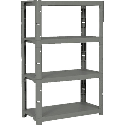 ＴＲＵＳＣＯ プラ棚 高さ１３７１－４段タイプ コーナーキャップ４個付 アーセナルグレー TPT-5344C-DG