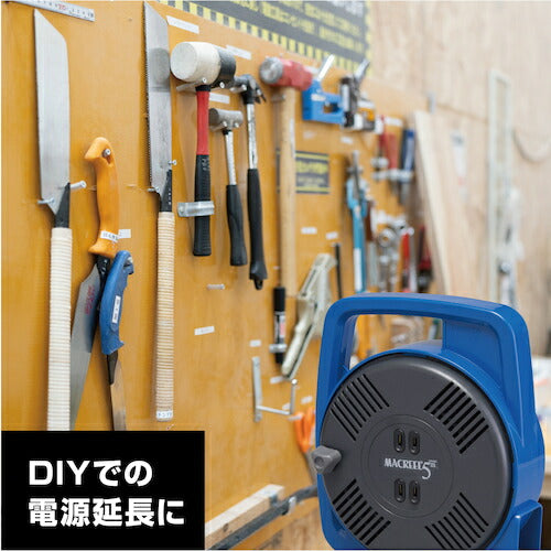 ハタヤ マックリール 単相１００Ｖ ５ｍ 手動巻 ブルー MS-5-B