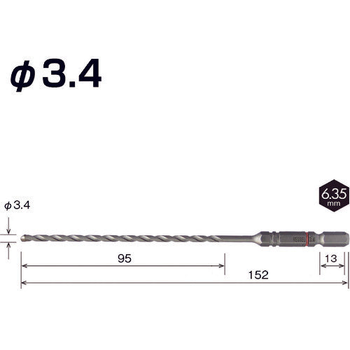 ベッセル クッションドリル コンクリート用ロングＡＣＤ ３．４ｍｍ ACD-3.4L