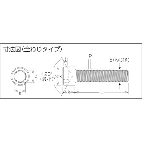 コノエ　六角穴付ボルト全ねじ　Ｍ３ｘ１２（５００本入） CS-0312