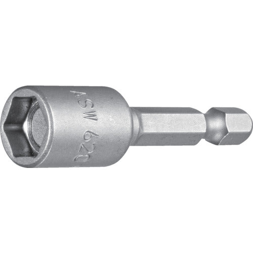 ＡＳＷ　磁石付きソケットビット　差込角６．３５ｘ対辺５．５ｍｍ　全長５０ｍｍ 062043