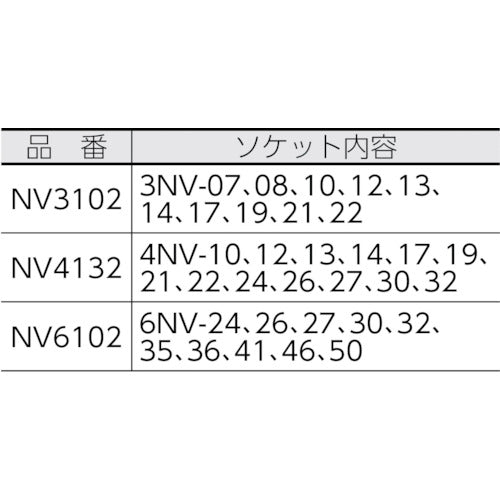 ＴＯＮＥ インパクト用ソケットセット（メタルトレー付） １２ｐｃｓ 差込角９．５ｍｍ NV3102