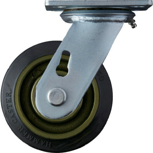 ハンマー　重荷重用旋回式ゴム車輪（イモノホイール・ラジアルボールベアリング）１２５ｍｍ 500BPS-CR125