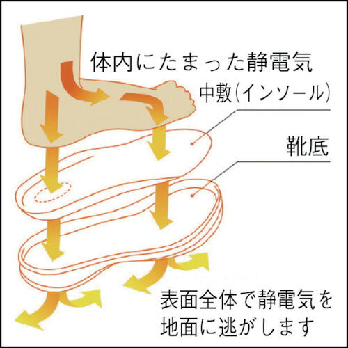 ミドリ安全 静電 超軽量 樹脂先芯入りスニーカーＳＬ－６１５Ｓ ２４．０ＣＭ SL-615S-BK-24.0