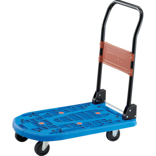 ＴＲＵＳＣＯ 樹脂台車 カルティオ（スチールハンドルタイプ）折畳 ７８０Ｘ４９０ 青 ブレーキなし MPK-720-B