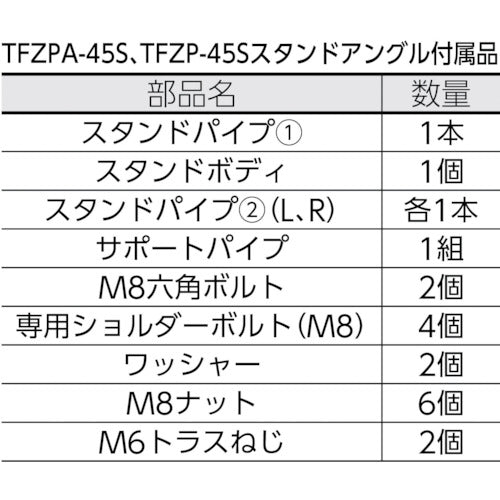 ＴＲＵＳＣＯ　全閉式工場扇　ゼフィール用　スタンドアングルのみ TFZP-S
