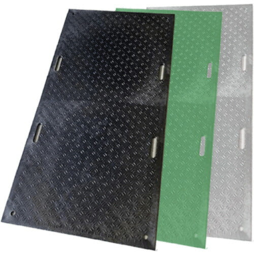 ウッドプラスチック 工事用敷板 Ｗボード 両面凸 カラー：黒 ９１０ｍｍ×１８２０ｍｍ（持ち手４） B0918-20-BK-M4K4