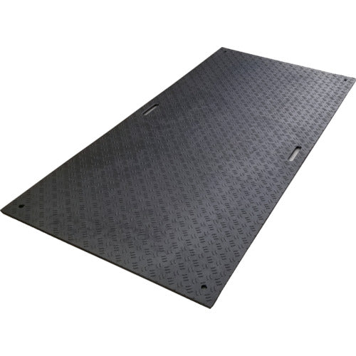ウッドプラスチック 工事用敷板 Ｗボード 両面凸 カラー：黒 ９１０ｍｍ×１８２０ｍｍ（持ち手２） B0918-20-BK-M2K4