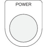 ＩＭ　押ボタン／セレクトスイッチ（メガネ銘板）　ＰＯＷＥＲ　黒　φ２２．５　４０×３０×２ｍｍ P22-34