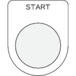 ＩＭ　押ボタン／セレクトスイッチ（メガネ銘板）　ＳＴＡＲＴ　黒　φ２５．５　４５×３５×２ｍｍ P25-35