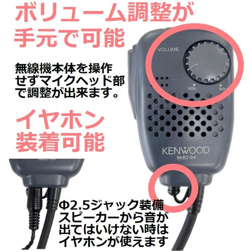 ＫＥＮＷＯＯＤ　リモコン対応ボリューム付きスピーカーマイクロホン SMC-34G