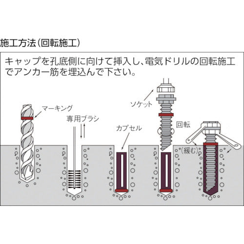 ＤＥＣＯＬＵＸＥ　ケミカルアンカー　Ｒタイプ（－Ｎ）（回転及び回転打撃型）穿孔深さ１００ R-12N