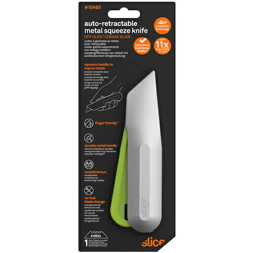 スライス メタルハンドルユーティリティナイフ ハンドルグリップ式（刃先自動収納） 10493