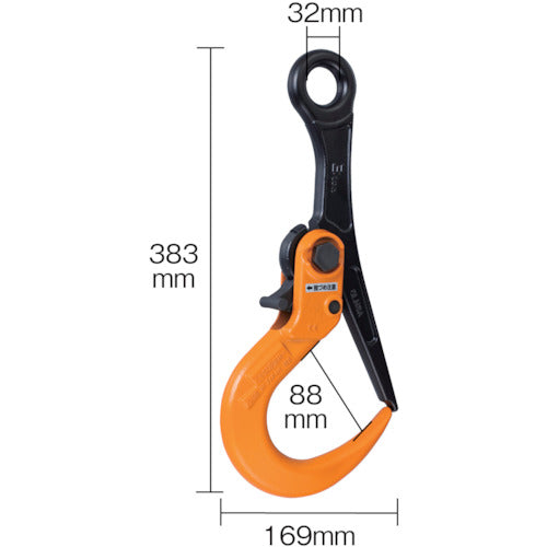 スーパー スーパーロックフック 開閉ロック式 容量：３ｔｏｎ Ｈ：３８３ｍｍ SLH3A