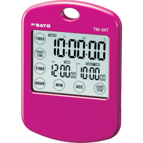 【送料・納期都度見積】 佐藤 【売切り廃番】ターゲットタイマーミニ ピンク （１８０２－１０） TM-34T-P