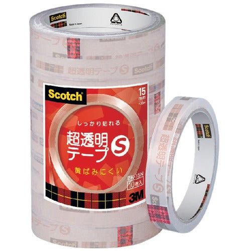 ３Ｍ スコッチ 超透明テープＳ １５ｍｍＸ３５ｍ １０巻入シュリンクパック BK-15N