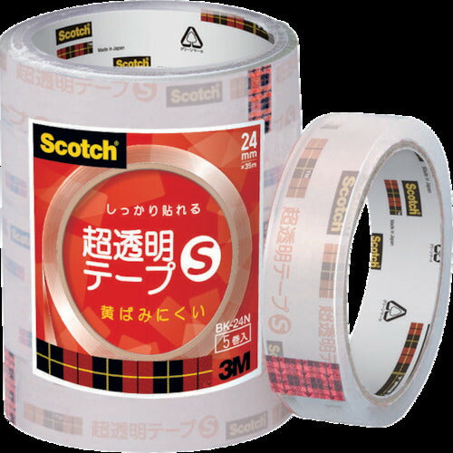 ３Ｍ スコッチ 超透明テープＳ ２４ｍｍＸ３５ｍ ５巻入シュリンクパック BK-24N