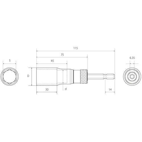 ＴＯＰ 電動ドリル用強替軸ソケット ESK-19TS