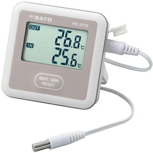 佐藤 ２ｃｈデジタル最高最低温度計 ＰＣ－３７１０ （１８５０－００） 1850-00