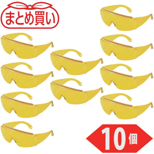 ＴＲＵＳＣＯ まとめ買い 一眼型セーフティグラス 上ひさしサイド付 黄 １０個 GS-180N-Y-10P