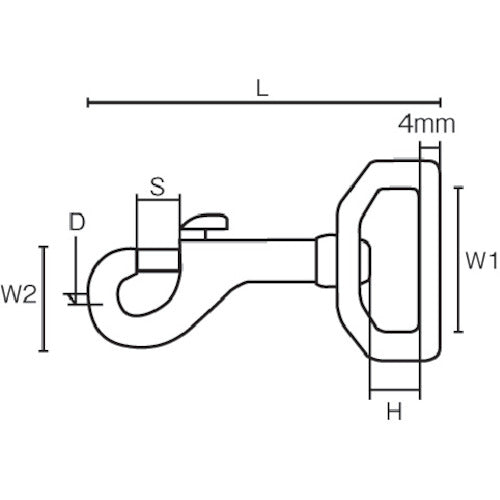 ＴＲＵＳＣＯ ニッケルメッキ スイベルベルトナスカン ５３ｍｍ ベルト幅３０ｍｍ SEB-30