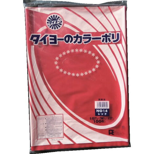 タイヨー カラーポリ袋０３５（レッド） Ｎｏ．１４ （１００枚入り） S222967