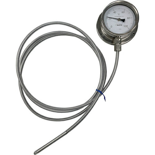 【送料・納期都度見積】 佐藤 特注 隔測指示温度計 ＬＢ－１００Ｓ－ＴＳ２ 投込式・フッ素樹脂（ＰＦＡ）チューブ被覆 LB-100S-TS2