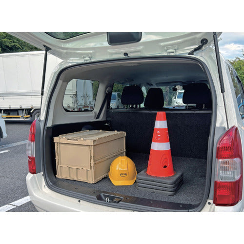 ＣＡＲ－ＢＯＹ　点滅灯設置可能タイプ（上部切り欠き加工あり）　穴あきコーン４５０　反射イエロー　ブラック　CHR-450BK