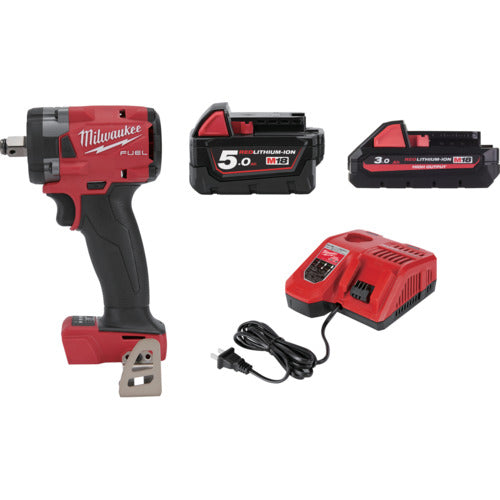ｍｉｌｗａｕｋｅｅ ミルウォーキー Ｍ１８　ＦＵＥＬ　１／２インチ　３４０Ｎｍ　インパクトレンチ＋充電器＋５Ａｈ＋３Ａｈバッテリーセット M18FIW2120X0JPSET