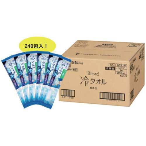 Ｋａｏ　ビオレ　冷タオル　無香性　２４０本入　ケース販売　白 469502