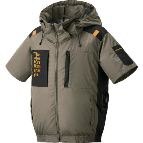 空調風神服　【６月中旬入荷予定】ファン付ウェア　Ｔｈｅ　ｔｏｕｇｈ　空調風神服半袖　コンプリートセット　ベージュ　Ｌ　３０Ｖ　ファン・バッテリー付 7745200330
