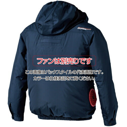 快適ウェア　サイドファン長袖フードジャケット　４Ｌ　ブラック V1212-4L-20