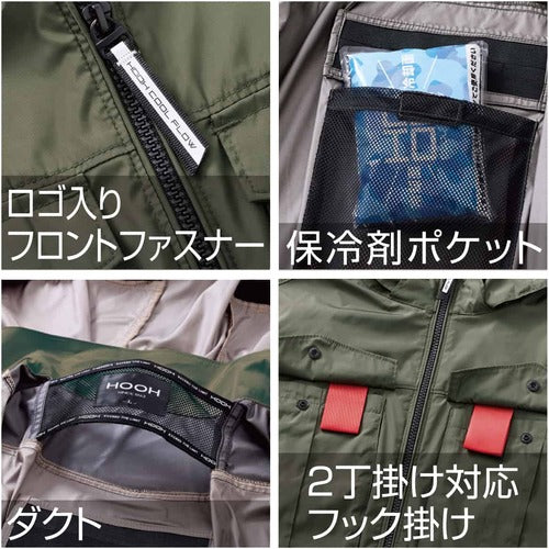 快適ウェア　サイドファン長袖フードジャケット　４Ｌ　ネイビー V1212-4L-1