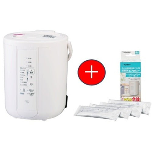 ＺＯＪＩＲＵＳＨＩ　【期間限定キャンペーン】　スチーム加湿器　加湿能力３５０ｍＬ／ｈ　ホワイト＋加湿器用ポット内容器洗浄用クエン酸　４包入りセット EE-RV35-WA EERV35WACDKB03KXJSET