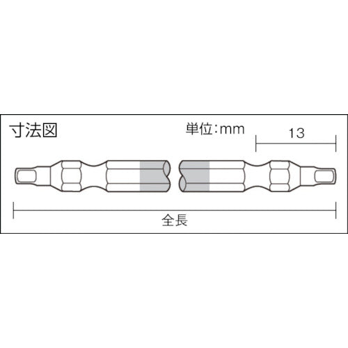 アネックス 四角カラービット２本組 ■＃３×４５ ACS-3345