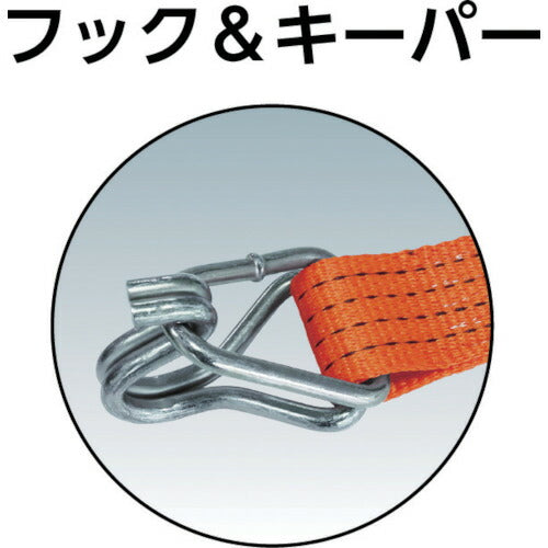 ＴＲＵＳＣＯ ベルト荷締機 ３８ｍｍ幅 ５００ｋｇ フック＆キーパータイプ GV38-500HK