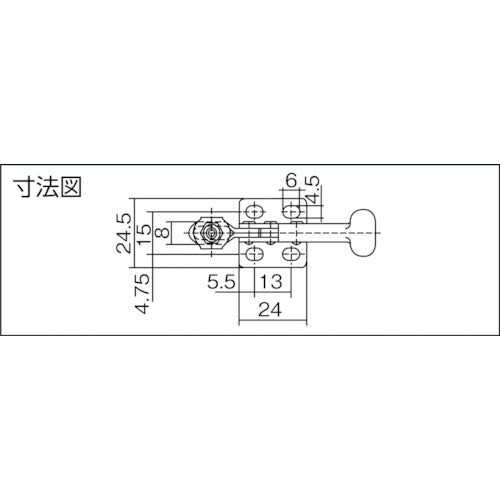 育良 下方押え型トグルクランプ ステンレスタイプ水平ハンドル（３１１０３） ISK-040-2S